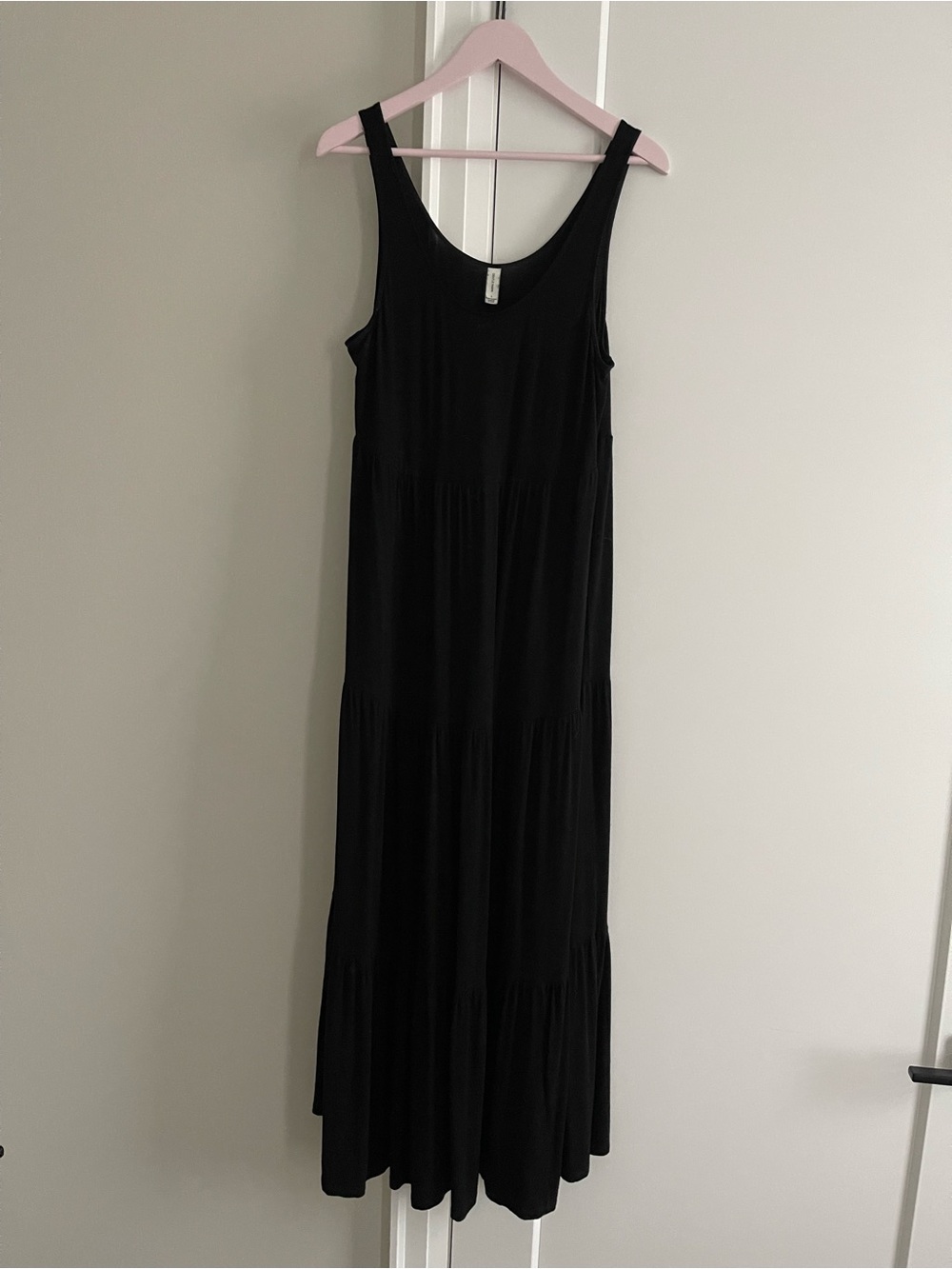 Gentle Fawn Black Sleeveless Tiered Maxi Dress